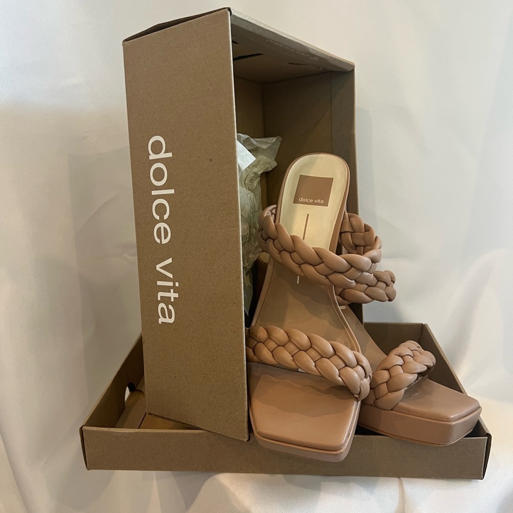 Dolce Vita Ashby Cafe Stella Tan Braided Slide Sandals 9.5